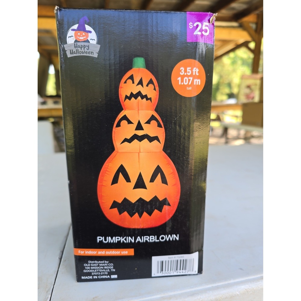 Halloween 3.5FT Airblown Inflatable Light Up LED Pumpkin Stack 3 Gourds High New